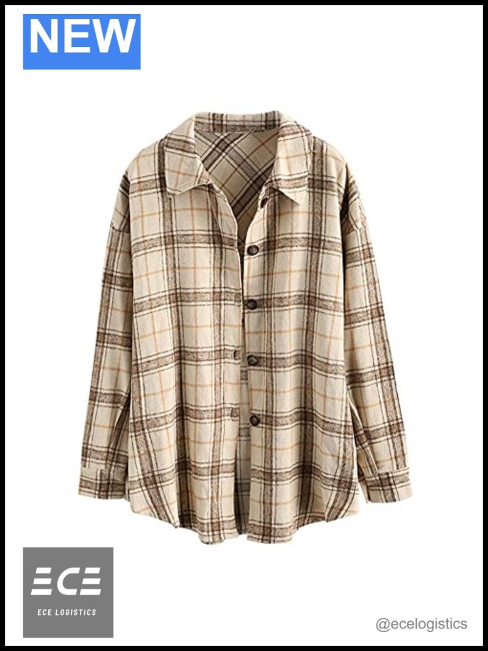 Plaid Button Down Long Sleeve Shacket with Pocket Thin Jacket